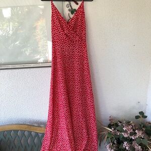 SHEIN Red and White Polka Dot Maxi Dress
